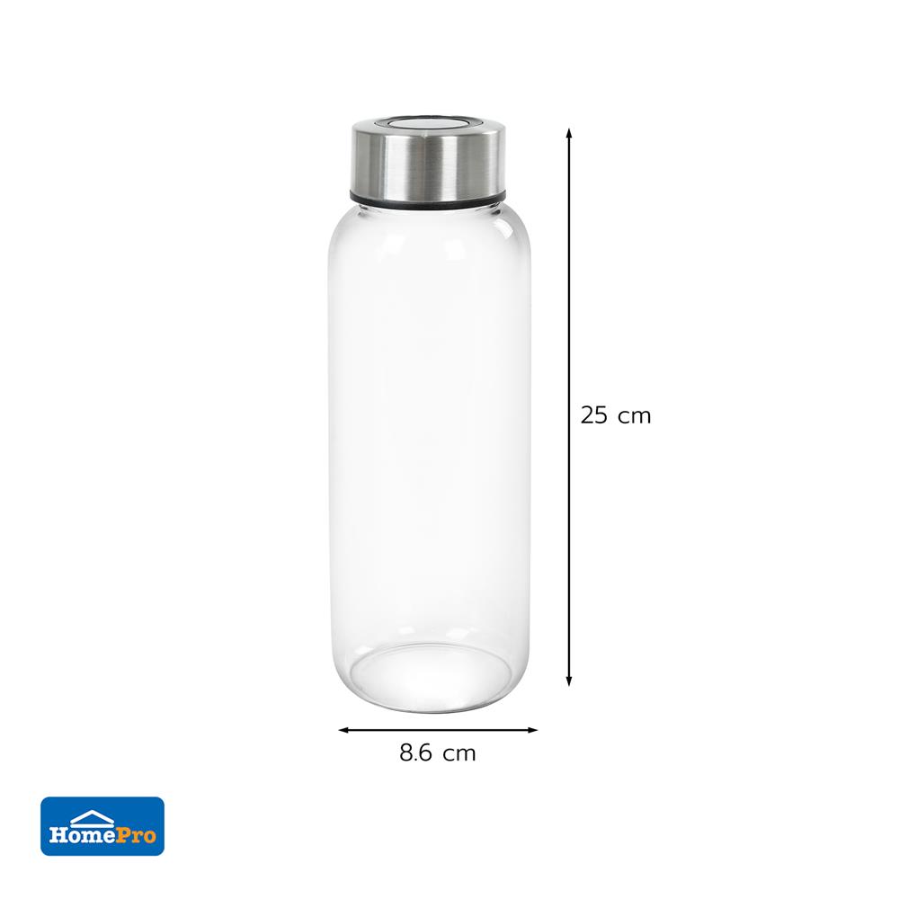 ขวดน้ำแก้วโบโรซิลิเกตฝาเกลียว 1 ลิตร KECH KATE