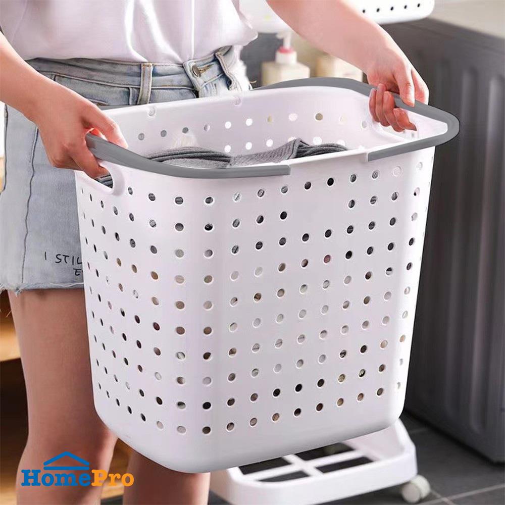 ตะกร้าผ้าเหลี่ยมหูหิ้ว PLIM OLEN SIZE L สีขาว