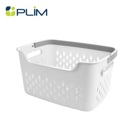 ตะกร้าผ้าเหลี่ยมเตี้ยหูหิ้ว PLIM OLAV SIZE S สีขาว_0