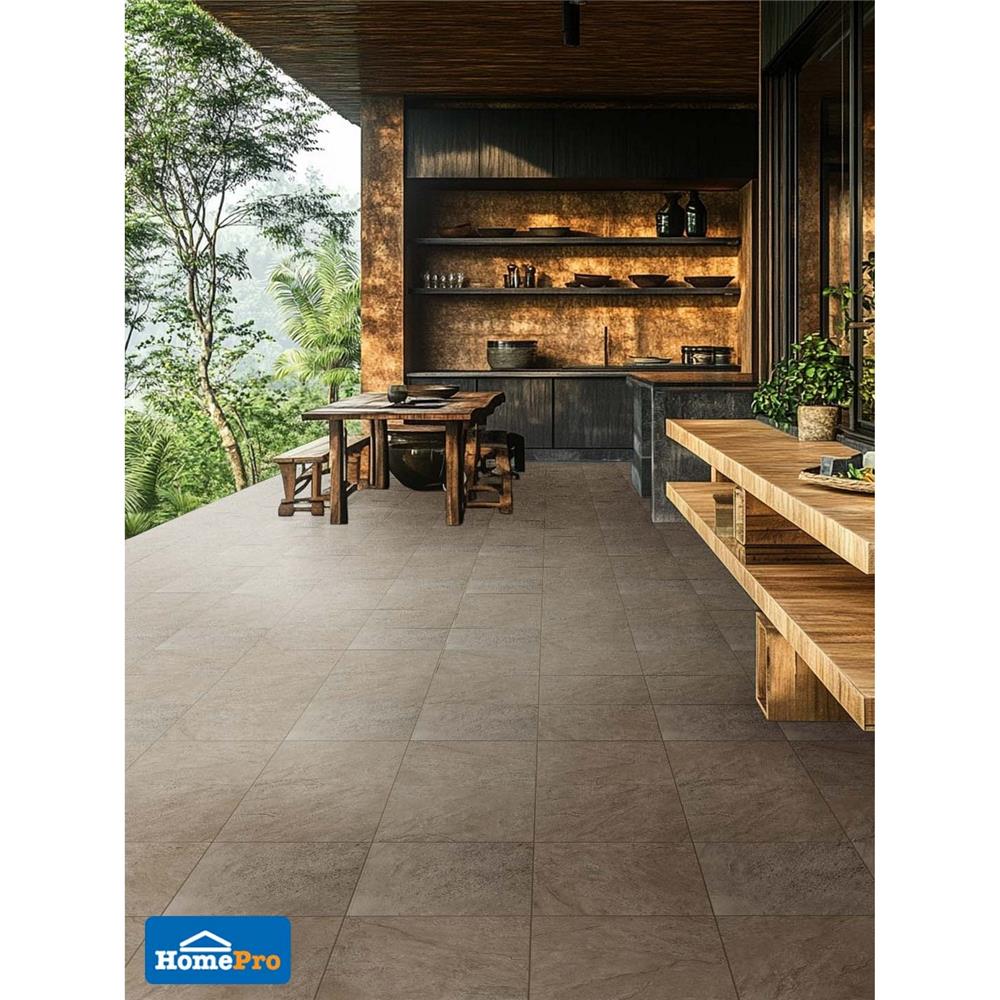 กระเบื้องพื้นพอร์ซเลน 16x16 นิ้ว COTTO เทรย์ น้ำตาล PM 0.96 ตร.ม.