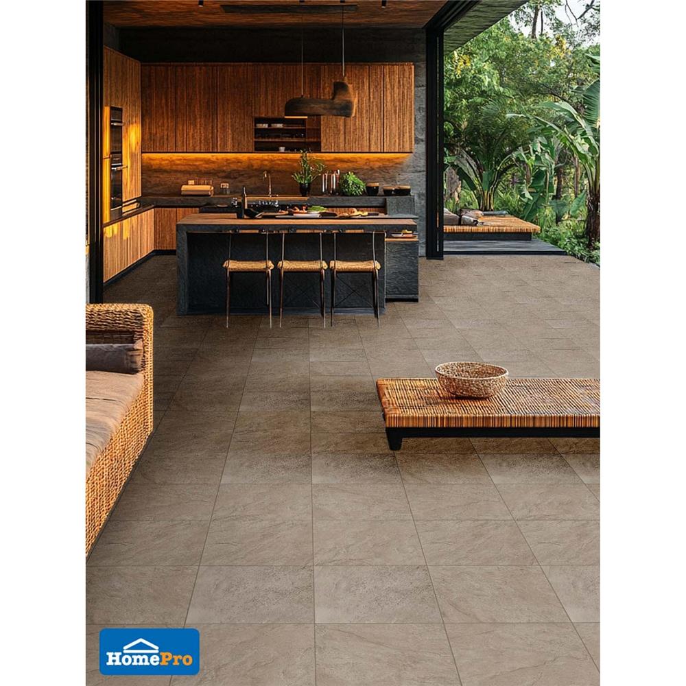 กระเบื้องพื้นพอร์ซเลน 16x16 นิ้ว COTTO เทรย์ น้ำตาล PM 0.96 ตร.ม.