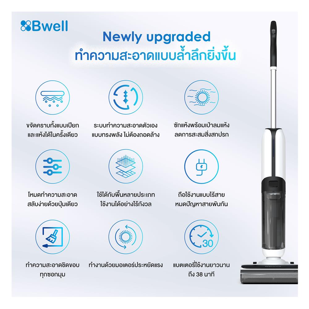 เครื่องทำความสะอาดแบบด้าม BWELL FLOMO LITE