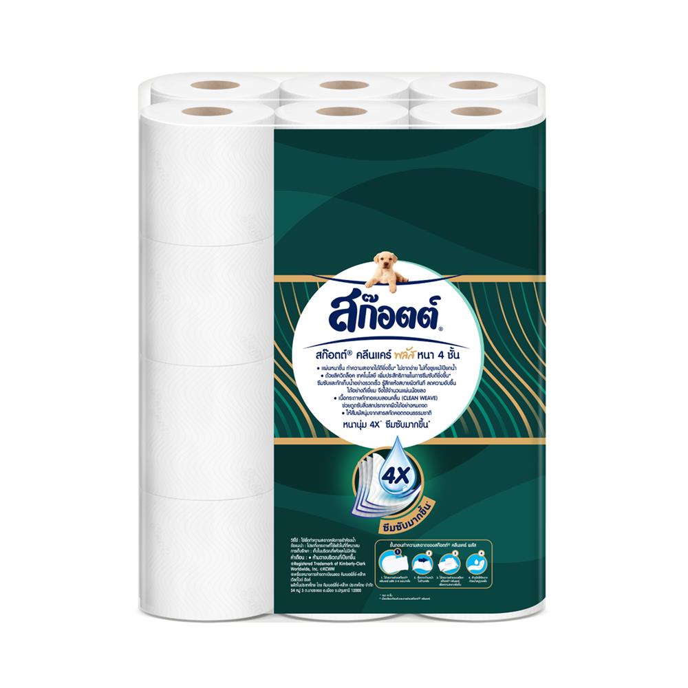 กระดาษชำระ SCOTT CLEAN CARE PLUS (แพ็ก 24 ชิ้น)