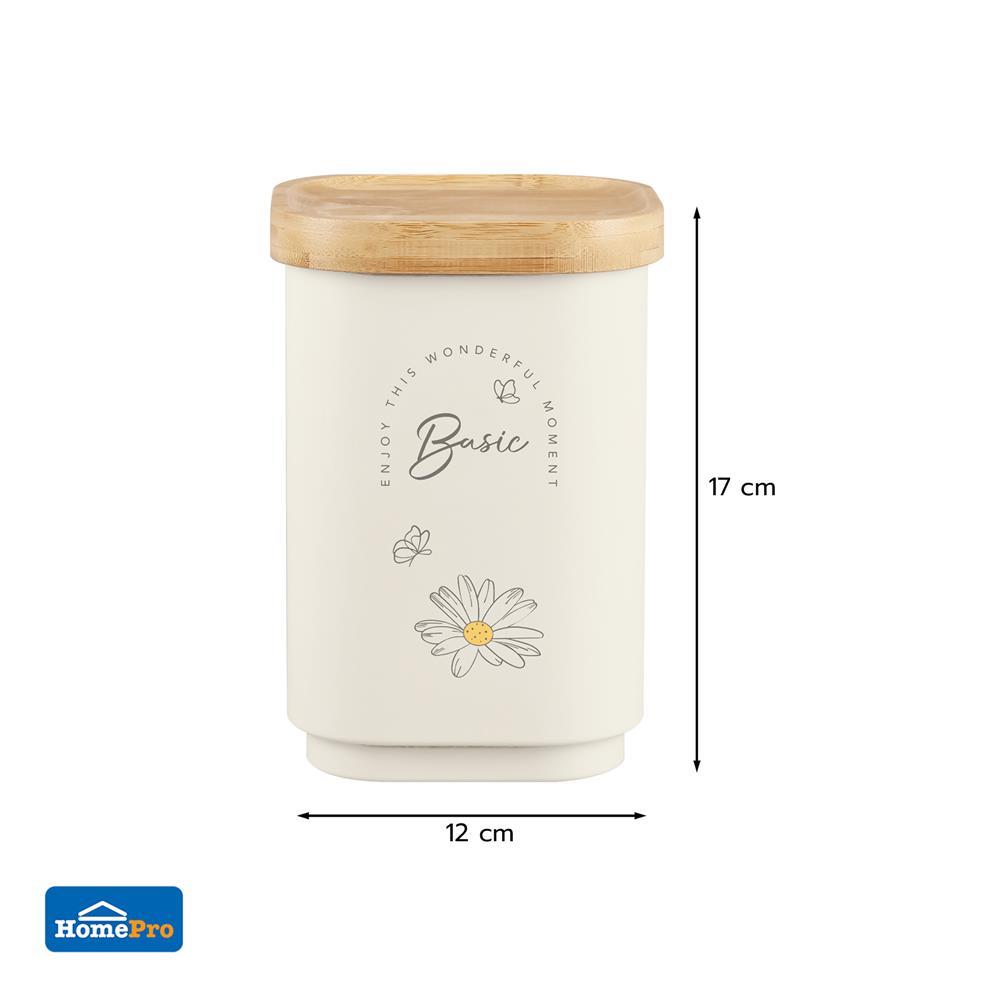 ขวดโหลเหลี่ยมฝาดึง 1.3 ลิตร KECH MOTHA สีครีม