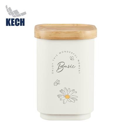 ขวดโหลเหลี่ยมฝาดึง 1.3 ลิตร KECH MOTHA สีครีม_0