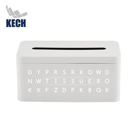 กล่องทิชชู่แผ่น KECH LETTER สีเทา_0
