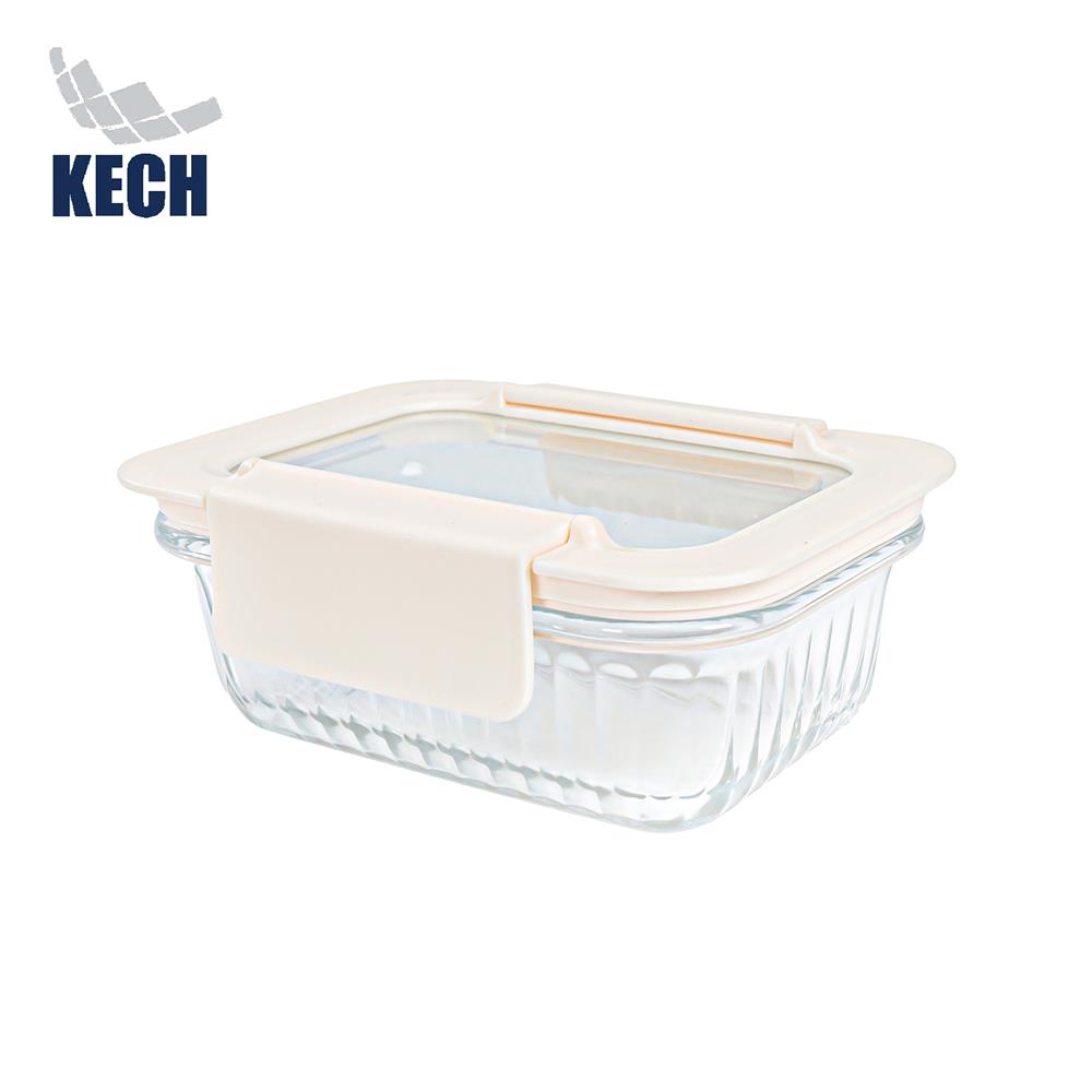 กล่องอาหารแก้วผืนผ้า KECH BELLA 0.37 ลิตร สีขาว