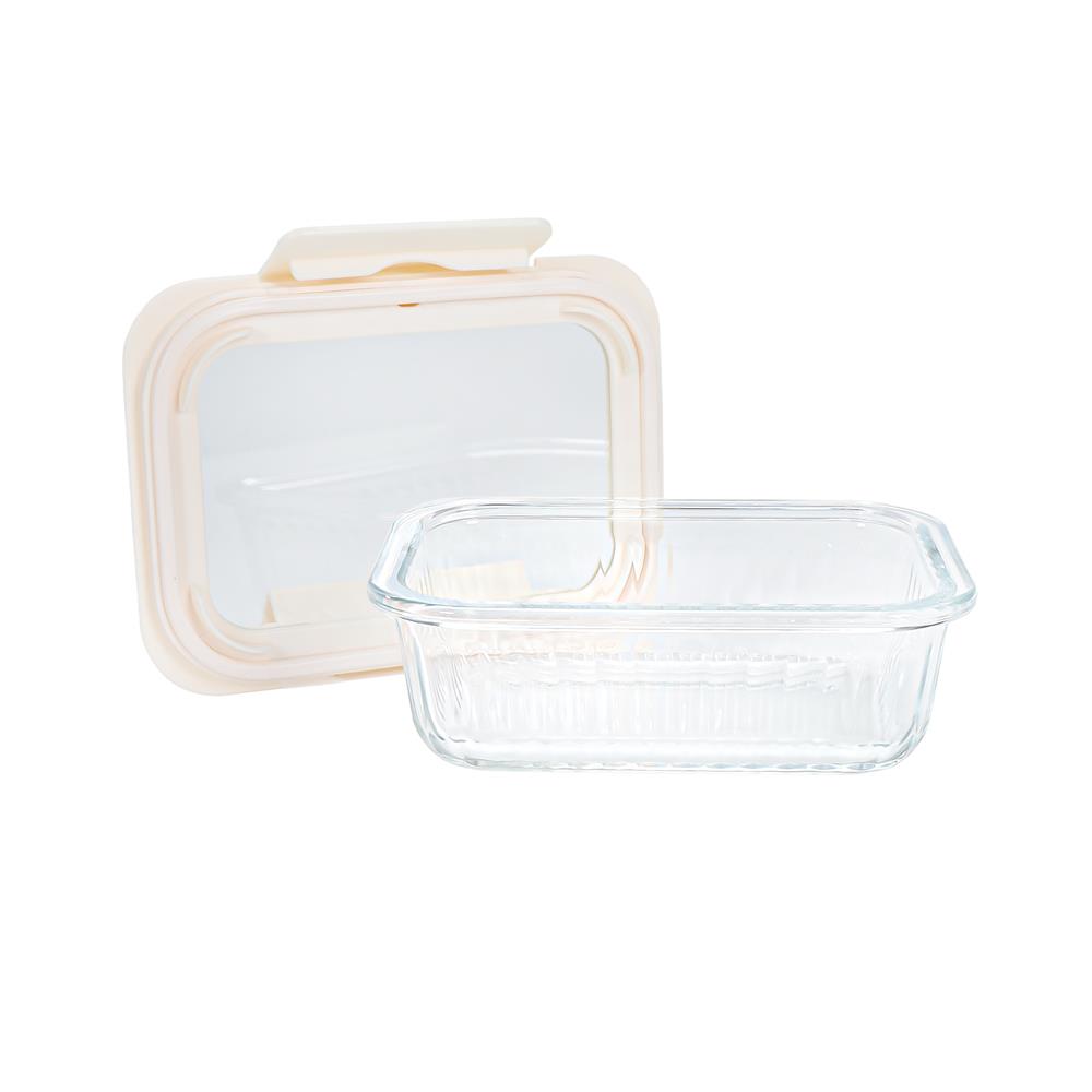 กล่องอาหารแก้วผืนผ้า KECH BELLA 0.37 ลิตร สีขาว