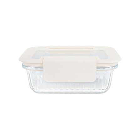 กล่องอาหารแก้วผืนผ้า KECH BELLA 0.37 ลิตร สีขาว_1