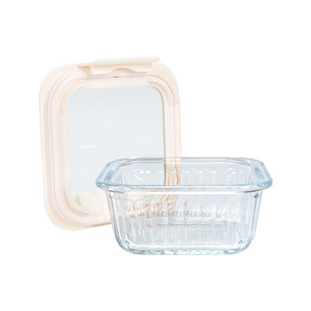 กล่องอาหารแก้วจัตุรัส KECH BELLA 0.32 ลิตร สีขาว_2