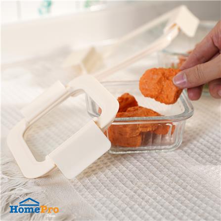 กล่องอาหารแก้วจัตุรัส KECH BELLA 0.32 ลิตร สีขาว_4