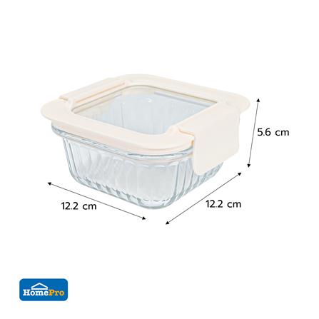 กล่องอาหารแก้วจัตุรัส KECH BELLA 0.32 ลิตร สีขาว_5