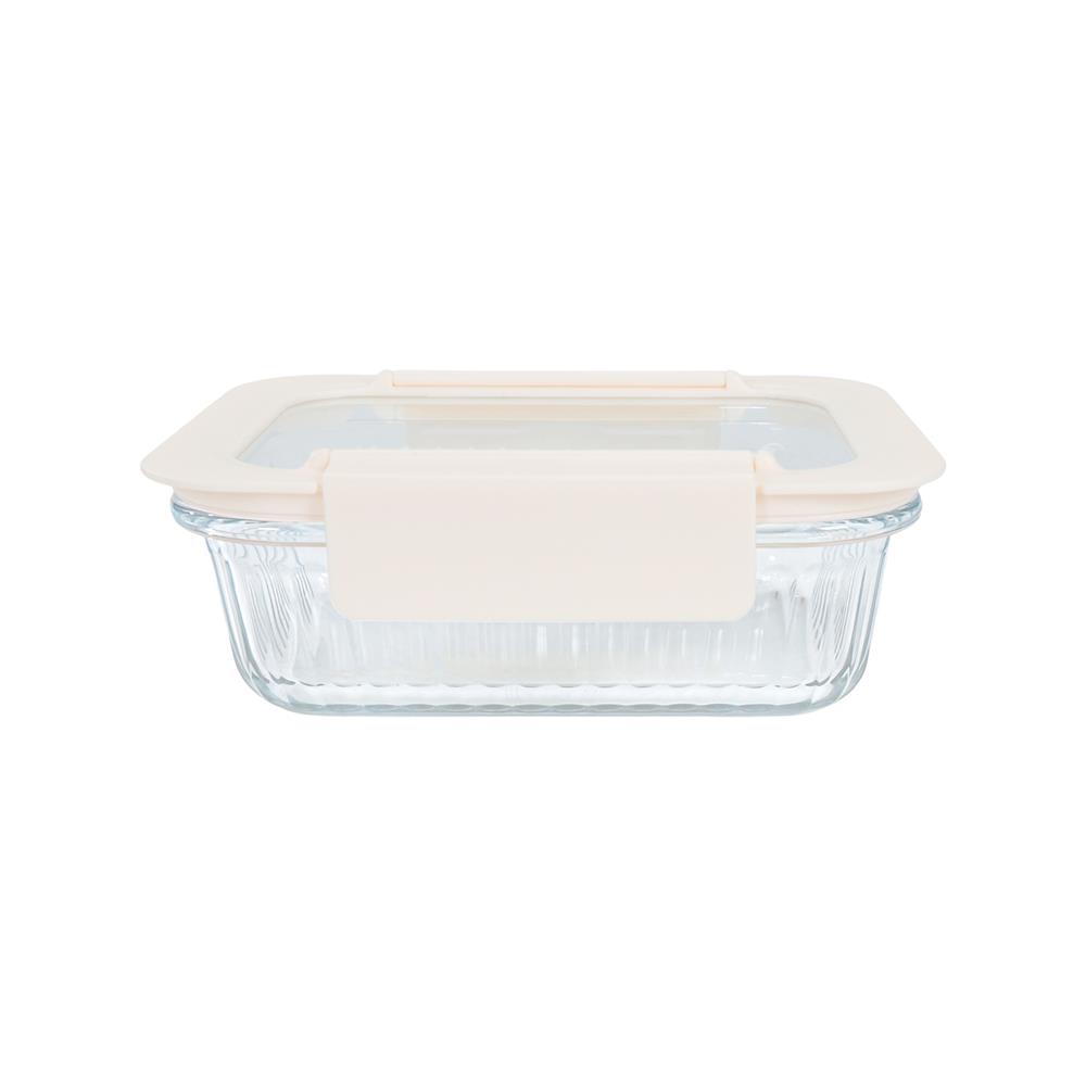 กล่องอาหารแก้วผืนผ้า KECH BELLA 0.64 ลิตร สีขาว