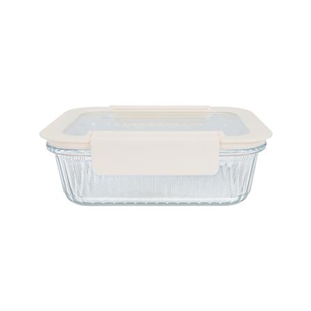 กล่องอาหารแก้วผืนผ้า KECH BELLA 1.05 ลิตร สีขาว_1