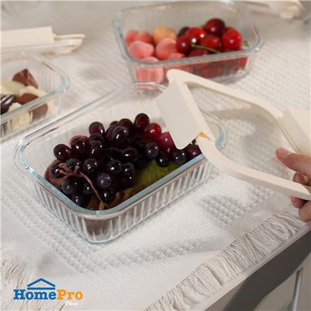 กล่องอาหารแก้วผืนผ้า KECH BELLA 1.05 ลิตร สีขาว_4