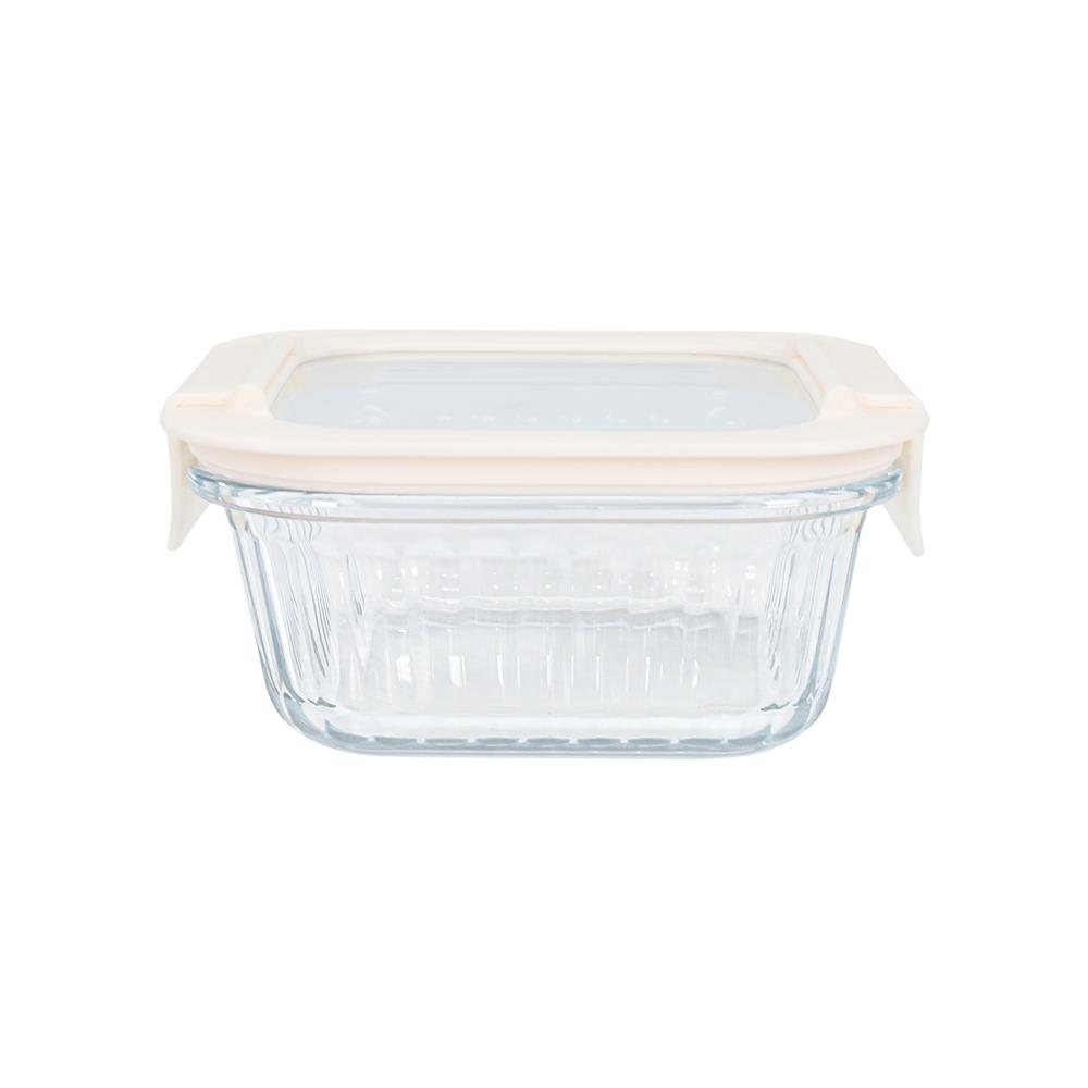 กล่องอาหารแก้วจัตุรัส KECH BELLA 0.52 ลิตร สีขาว