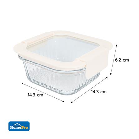 กล่องอาหารแก้วจัตุรัส KECH BELLA 0.52 ลิตร สีขาว_5