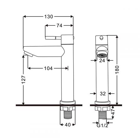 ก๊อกอ่างล้างหน้าเดี่ยวเคาน์เตอร์ BEN BN A121-A2229_1
