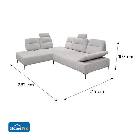 โซฟาเข้ามุมซ้าย BENETTA RAVELLO สีเทาอ่อน_5