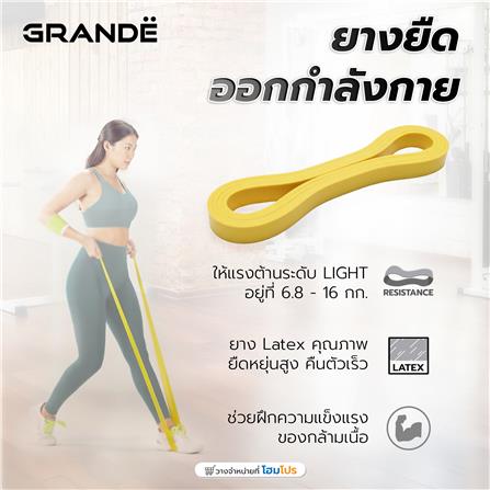 ยางยืดออกกำลังกาย GRANDE แรงต้านเบา สีเหลือง_3