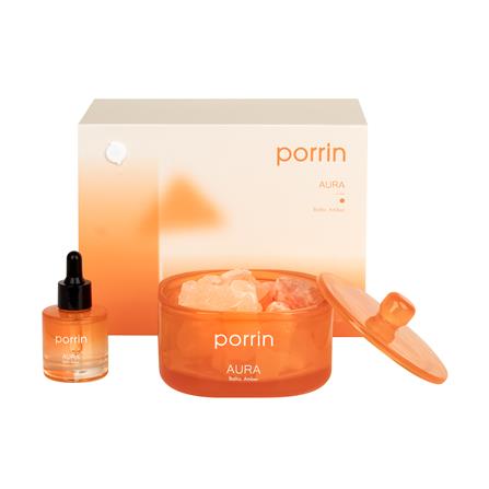 ชุดหินอโรม่าพร้อมน้ำหอม PORRIN AURA 500 กรัม + 30 มล._0