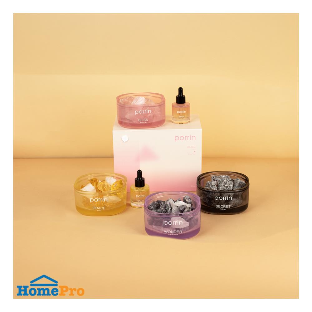 ชุดหินอโรม่าพร้อมน้ำหอม PORRIN GRACE 500 กรัม + 30 มล.