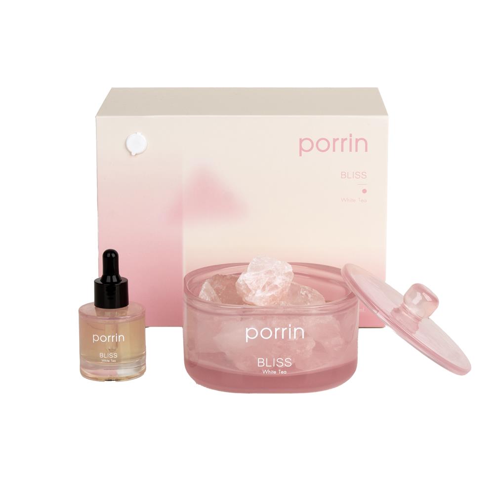 ชุดหินอโรม่าพร้อมน้ำหอม PORRIN BLISS 500 กรัม + 30 มล.