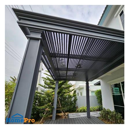 ระแนงเหล็กเคลือบลายไม้ ARON 4 นิ้ว สีกราไฟท์_2