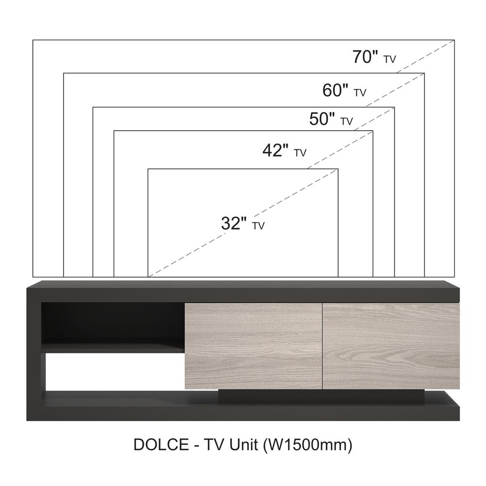ตู้วางทีวี TOMATO HOME DOLCE 150 ซม. สีเทา