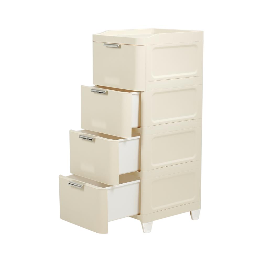 ตู้ลิ้นชัก 4 ชั้น STACKO LINNA 35x41x90 ซม. สีครีม
