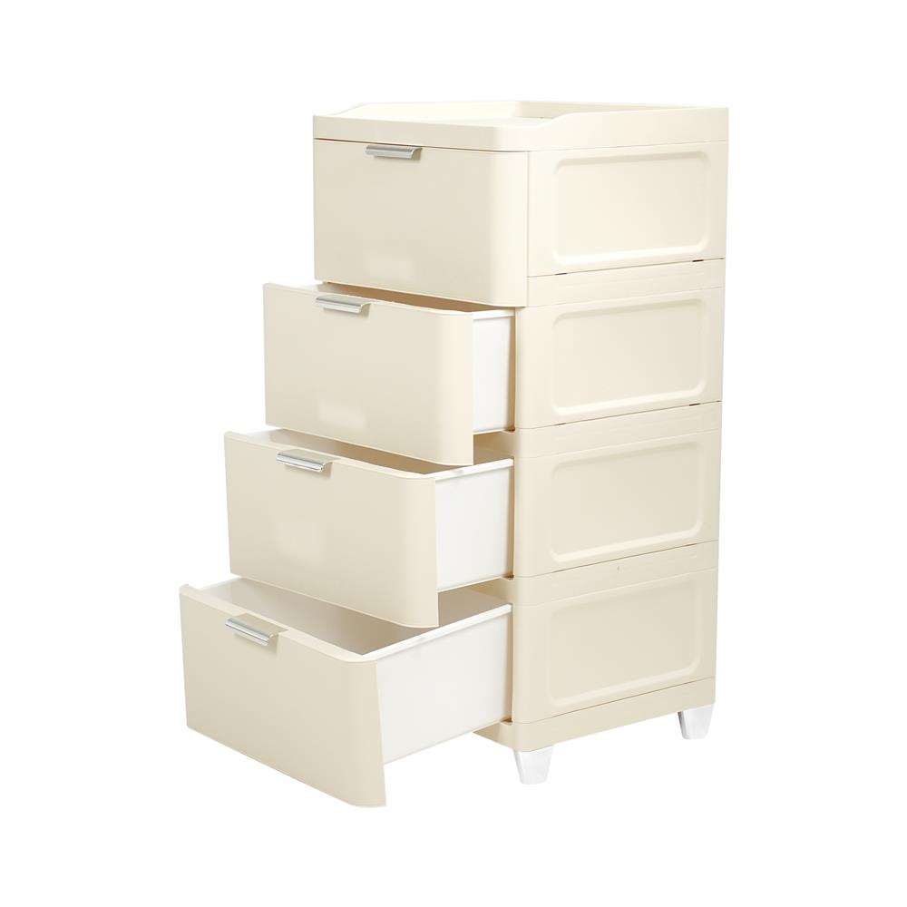 ตู้ลิ้นชัก 4 ชั้น STACKO LINNA 45x41x90 ซม. สีครีม