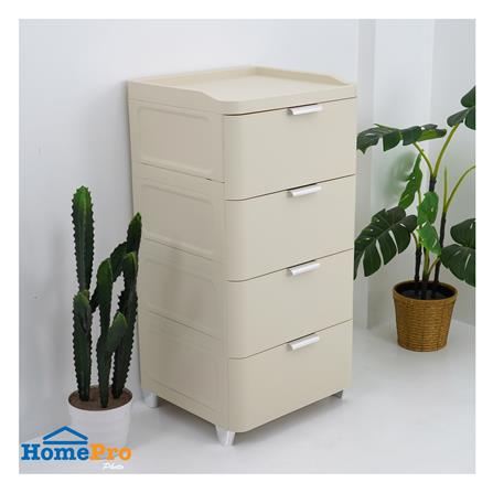 ตู้ลิ้นชัก 4 ชั้น STACKO LINNA 45x41x90 ซม. สีครีม_3