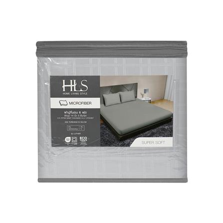 ชุดผ้าปูที่นอน 6 ฟุต (ชุด 3 ชิ้น) HOME LIVING STYLE LUTHER สี GREY_4