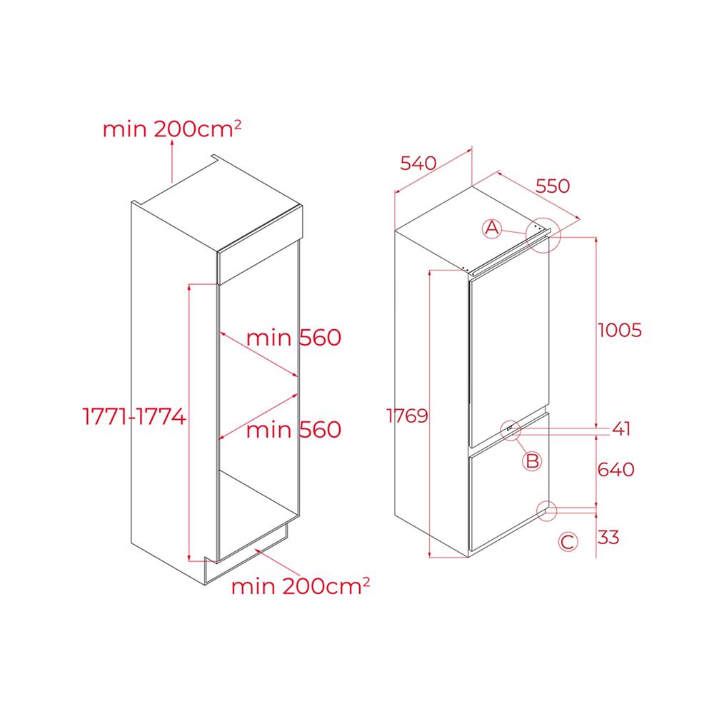 ตู้เย็นบิวท์อิน TEKA RBF 73380 FIEU 8.6 คิว