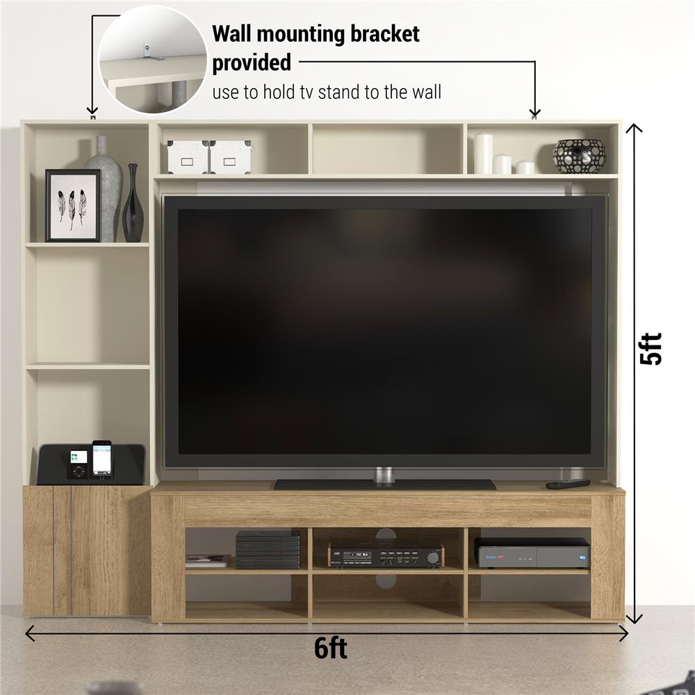 ชุดตู้วางทีวี TOMATO HOME PRESTON 179.5 ซม. สีเบจ