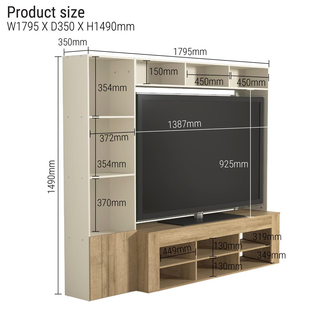 ชุดตู้วางทีวี TOMATO HOME PRESTON 179.5 ซม. สีเบจ