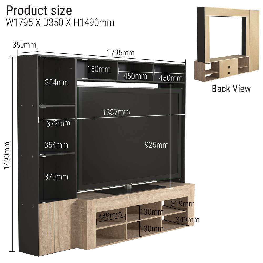 ชุดตู้วางทีวี TOMATO HOME PRESTON 179.5 ซม. สีเทา