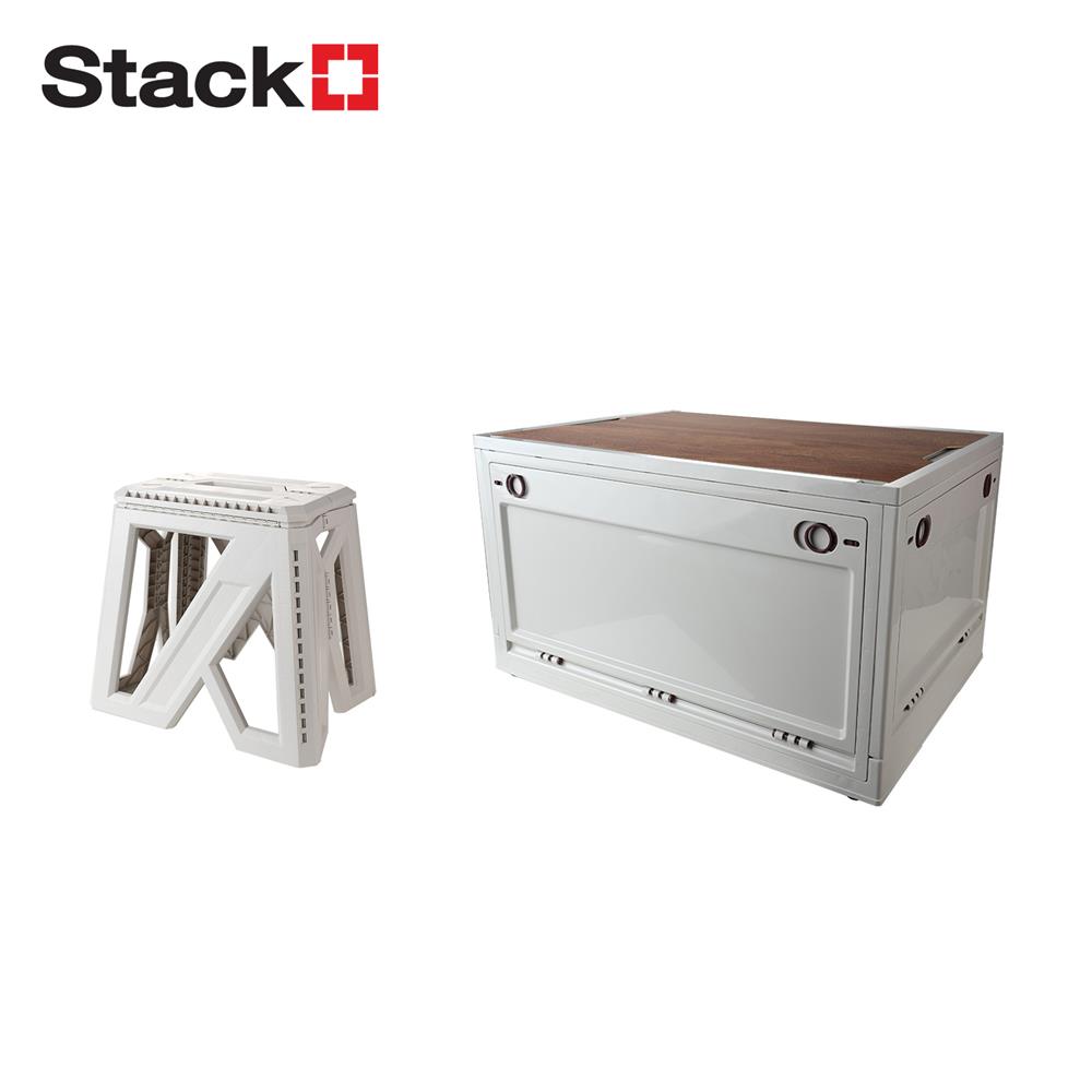 กล่องเก็บของพับได้พร้อมเก้าอี้ STACKO GLAM TOP ไม้ 59.5x41.5x34.7 ซม. สีเบจ