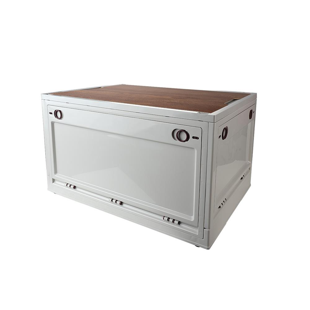 กล่องเก็บของพับได้พร้อมเก้าอี้ STACKO GLAM TOP ไม้ 59.5x41.5x34.7 ซม. สีเบจ