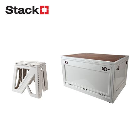 กล่องเก็บของพับได้พร้อมเก้าอี้ STACKO GLAM TOP ไม้ 59.5x41.5x34.7 ซม. สีเบจ_0