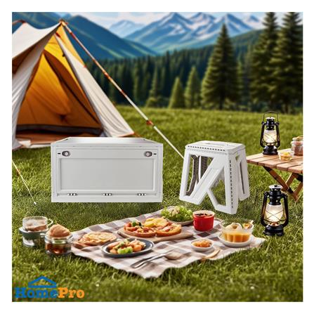 กล่องเก็บของพับได้พร้อมเก้าอี้ STACKO GLAM TOP ไม้ 59.5x41.5x34.7 ซม. สีเบจ_11