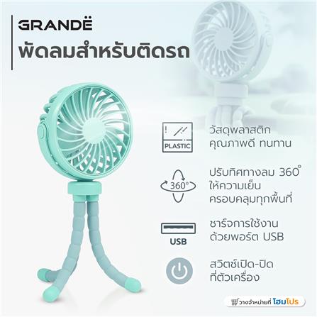 พัดลมสำหรับติดรถ GRANDE สีเขียว_3