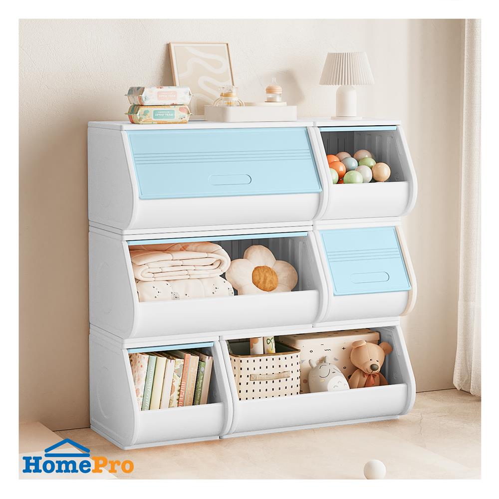 กล่องบานเปิด STACKO LITTLE-P 60x37x31 ซม. สีขาว/ฟ้า