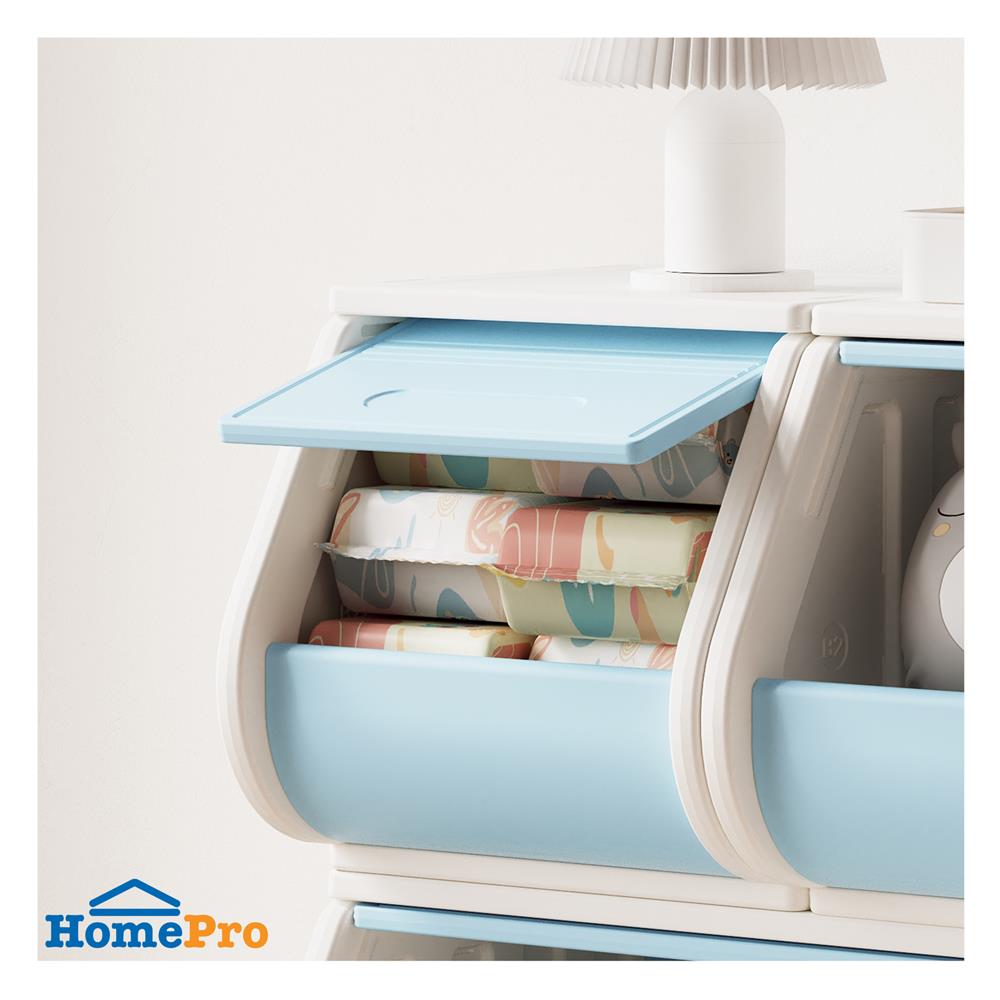 กล่องบานเปิด STACKO LITTLE-P 30x37x31 ซม. สีขาว/ฟ้า