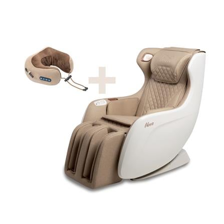 เก้าอี้นวดไฟฟ้า RESTER NOVA + เครื่องนวดคอไฟฟ้า INAP สีน้ำตาล_0