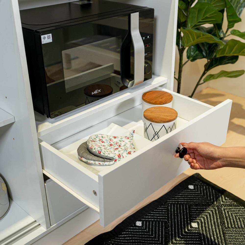 ตู้เตี้ยบานผสม SB FURNITURE ROBUS 19237497 160 ซม. สีขาว