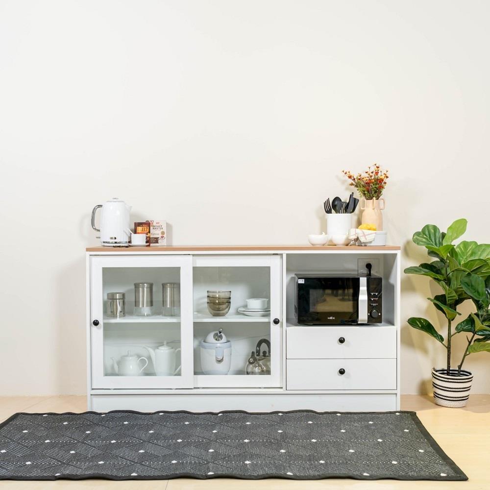ตู้เตี้ยบานผสม SB FURNITURE ROBUS 19237497 160 ซม. สีขาว