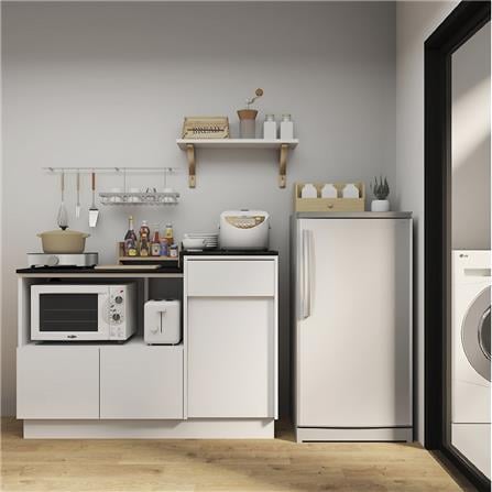 ตู้เตี้ยบานผสม SB FURNITURE DENKI 19241917 120 ซม. สีขาว_1