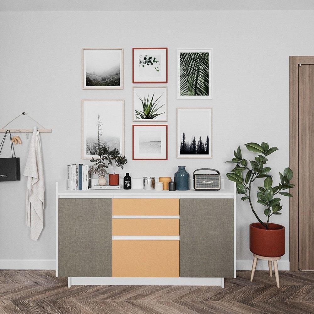 ตู้เตี้ย SB FURNITURE HAVEN 19211478 160 ซม. สีขาว