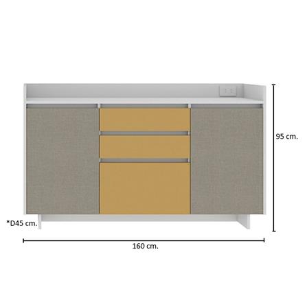 ตู้เตี้ย SB FURNITURE HAVEN 19211478 160 ซม. สีขาว_4